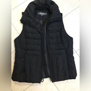 KENNETH COLE REACTION Après Ski Slim Quilted Down Puffer Vest in Black Size L